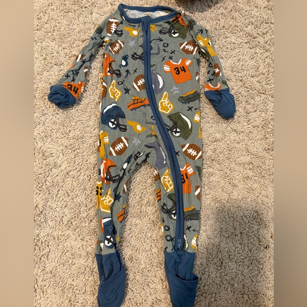 Little Sleepies 3-6 Months Baby Onesie - Blue & Orange